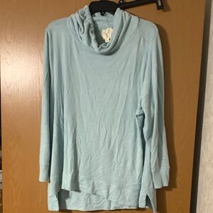 Light Blue Women's Cowl Neck Sweater